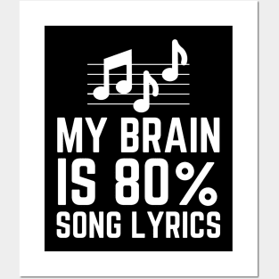 My Brain Is 80% Song Lyrics Posters and Art